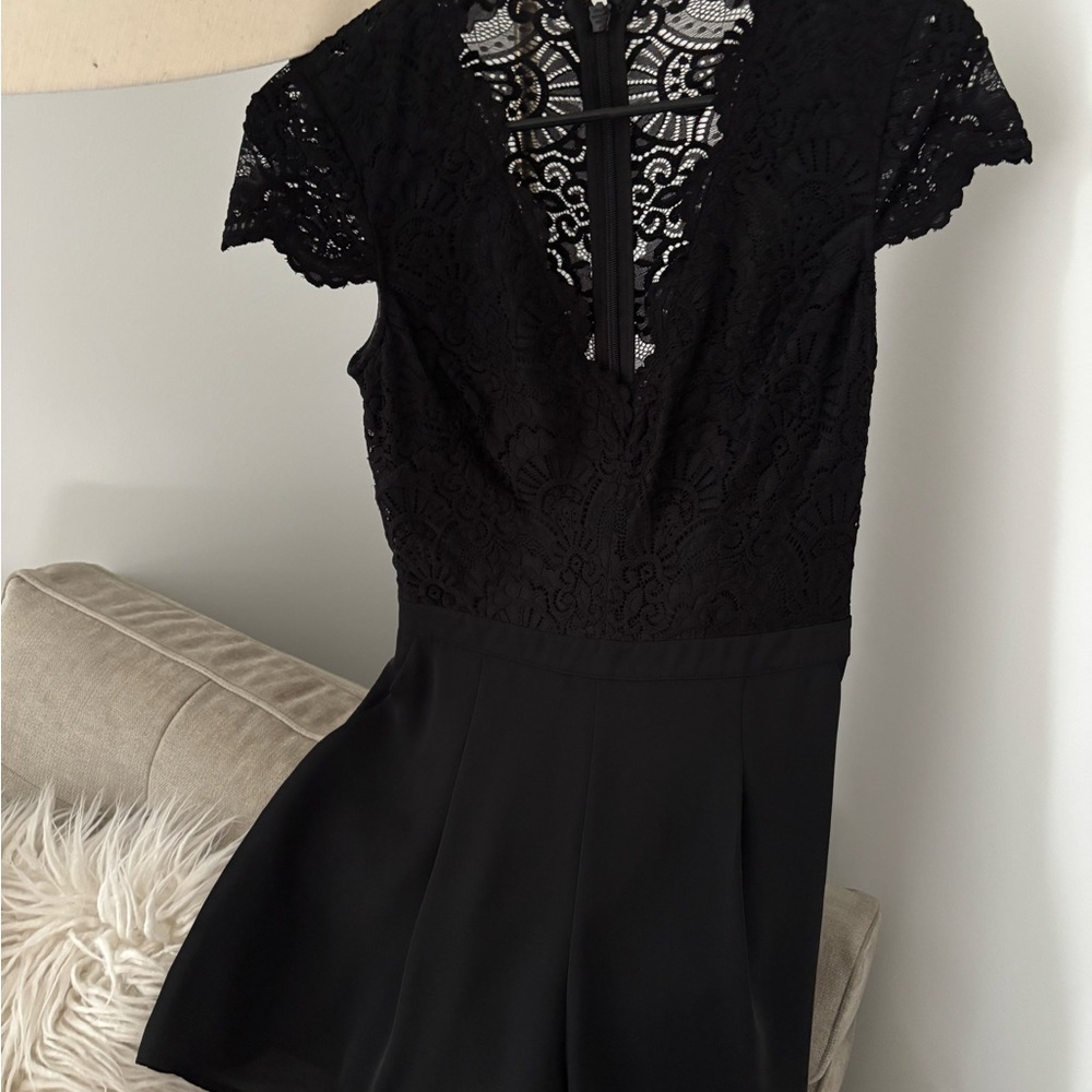 Bebe Black Lace Jumpsuit